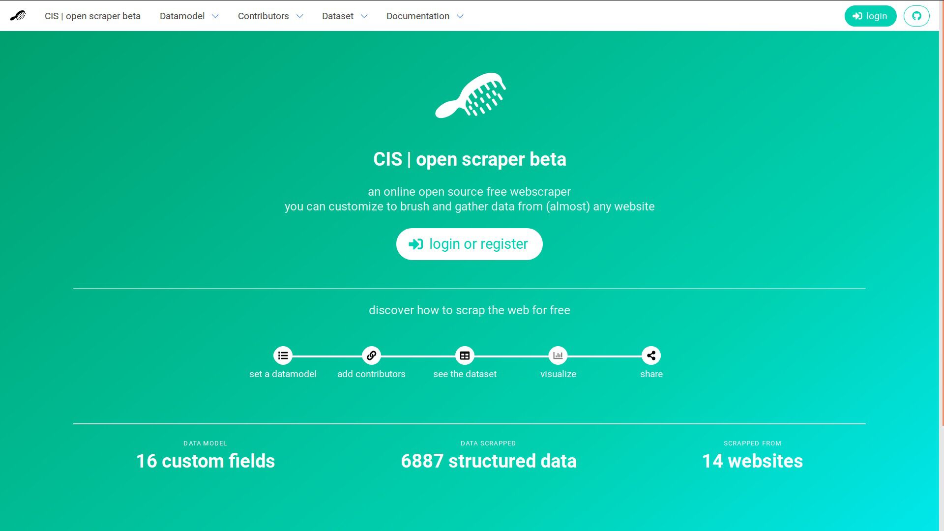 La page d’accueil de l’outil Open Scraper, développé par Julien Paris pour le défi SocialConnect
